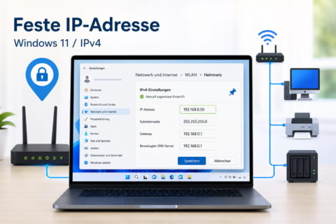 Feste IP-Adresse in Windows 11 mit IPv4-Einstellungen