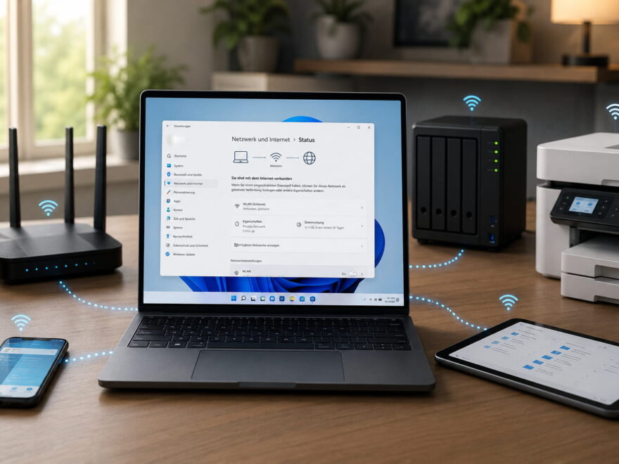 Heimnetzwerk Windows 11 einrichten mit Laptop, Router, NAS, Drucker und vernetzten Geräten