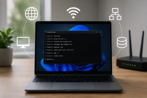 CMD-Netzwerkbefehle unter Windows auf einem Laptop im Heimnetzwerk