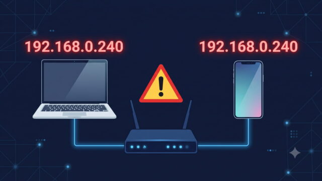 Illustration zu doppelten IP-Adressen im Heimnetzwerk und zur Behebung von IP-Konflikten