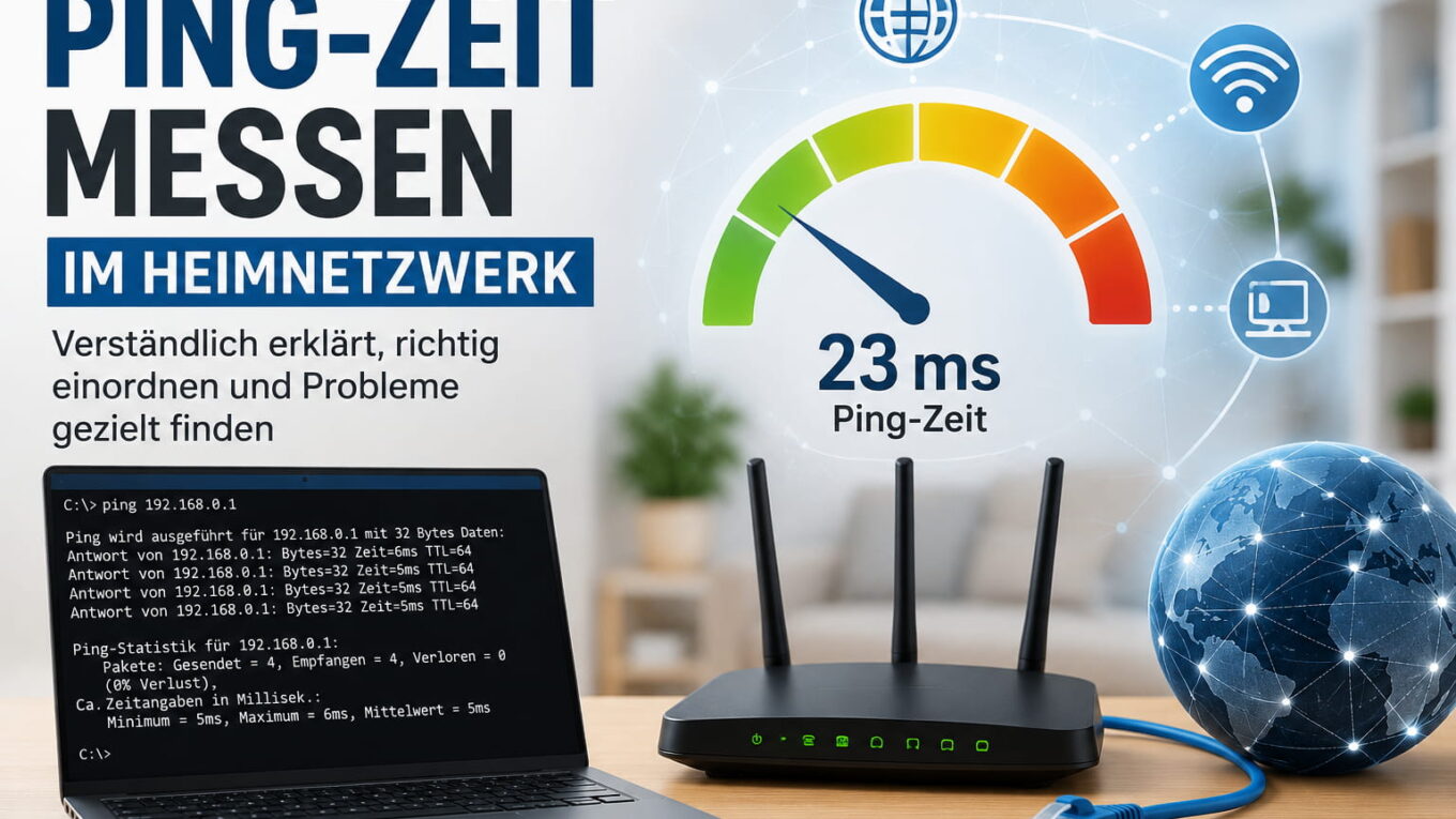Ping-Zeit messen im Heimnetzwerk mit Router, WLAN und Windows-Ping-Befehl