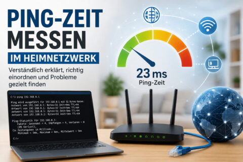 Ping-Zeit messen im Heimnetzwerk mit Router, WLAN und Windows-Ping-Befehl