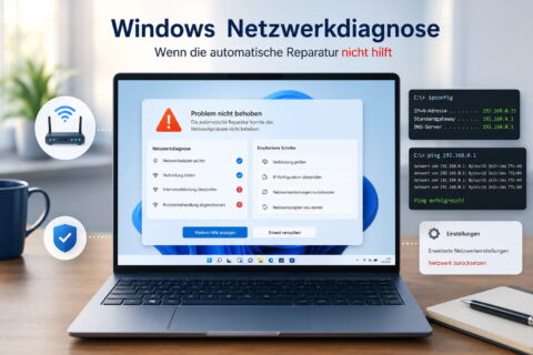 Windows Netzwerkdiagnose mit fehlgeschlagener automatischer Reparatur