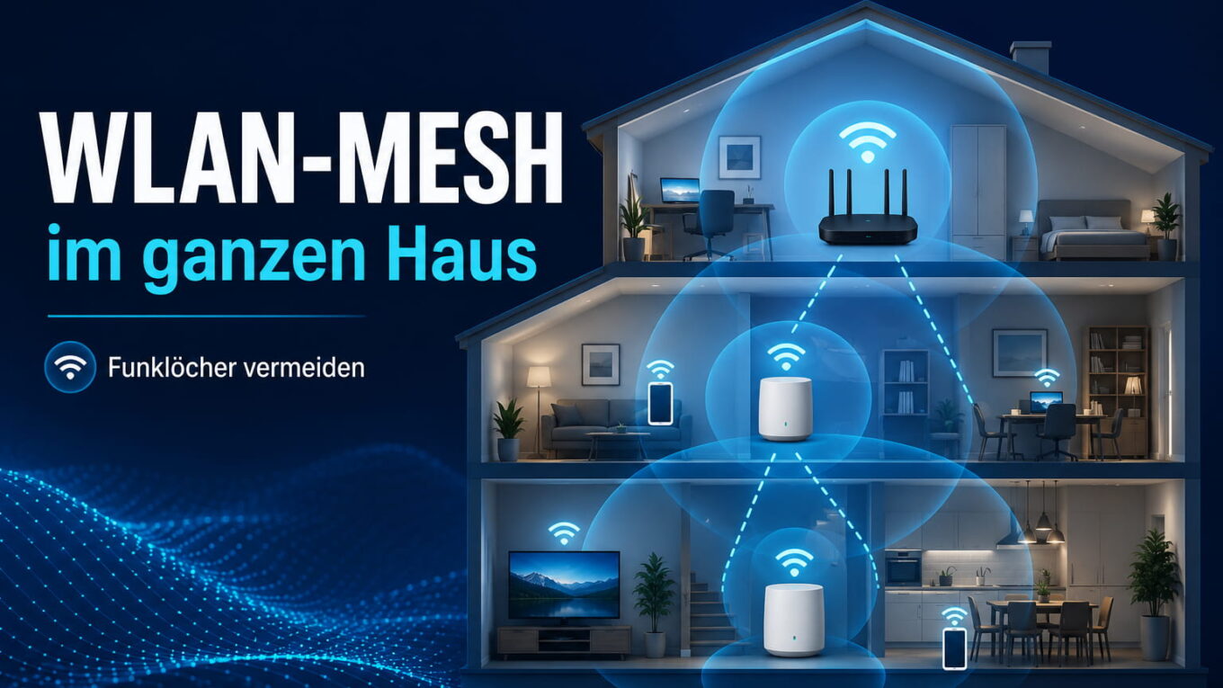 WLAN-Mesh mit mehreren Mesh-Punkten für stabiles WLAN im ganzen Haus