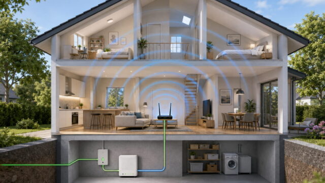 Glasfaser-Router richtig platzieren: So wird dein WLAN besser 3 Glasfaser-Router zentral im Haus für gute WLAN-Abdeckung