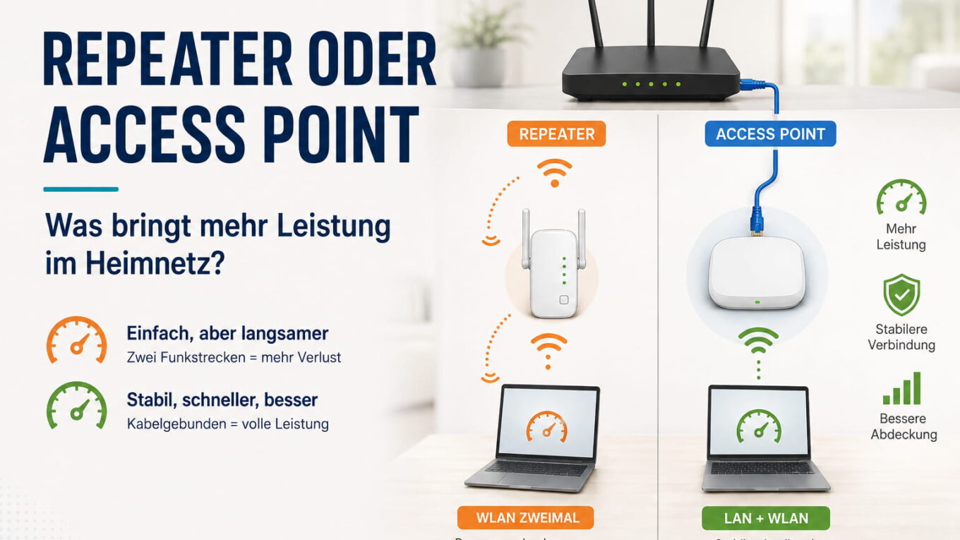 Repeater oder Access Point im Leistungsvergleich für das Heimnetz