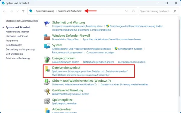 Dateiversionsverlauf für NAS-Backup unter Windows 11 Windows 11 mit dem Dateiversionsverlauf auf NAS sichern