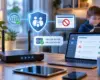 Jugendschutz-Filter im Heimnetzwerk mit WLAN-Router und geschützten Geräten