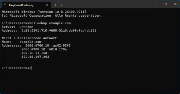 DNS-Server mit nslookup in Windows überprüfen DNS-Namensauflösung unter Windows mit nslookup testen
