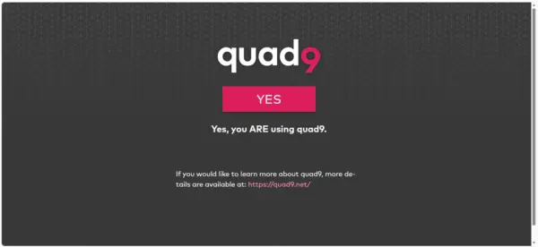 Quad9 DNS-Verbindung erfolgreich überprüft Quad9 DNS-Test bestätigt erfolgreichen DNS-Schutz unter Windows 11