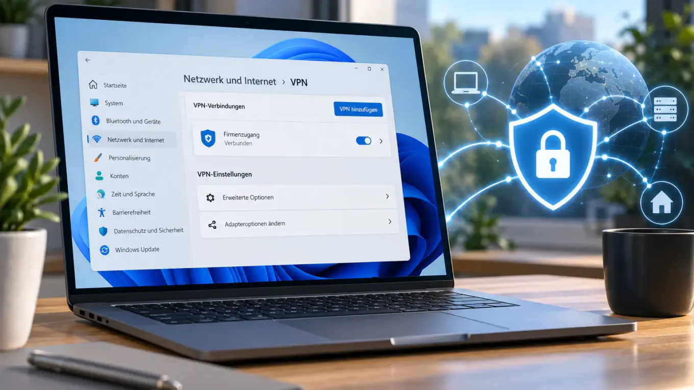 VPN einrichten unter Windows 11 mit integriertem VPN-Client für eine sichere Netzwerkverbindung