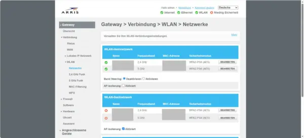 WLAN-Passwort und Sicherheitsmodus im Router ändern